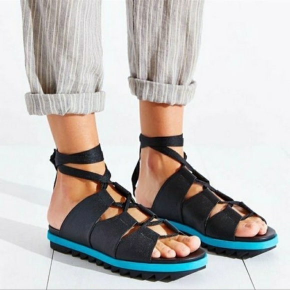 Circus by Sam Edelman Shoes - Circus By Sam Edelman Riley Lace Up Platform Sandal‎ Black Blue Size 7